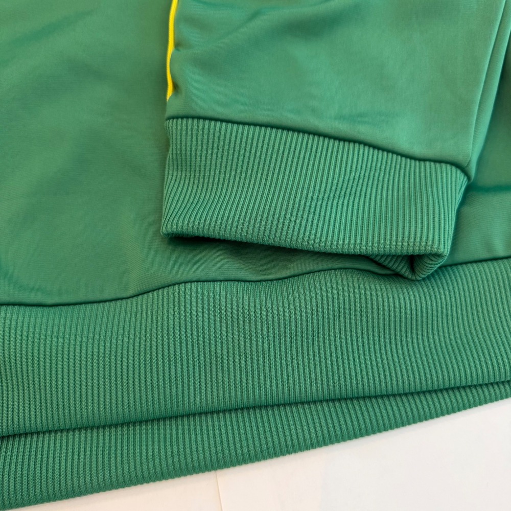 BoohooMAN OFCL Green Yellow Stripe Track Jacket Plus Size 4XL Full Zip Fleece - Picture 2 of 11